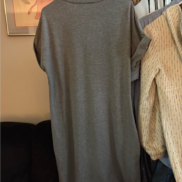 Anthropologie Gray Boxy Midi T-Shirt Dress - Picture 3 of 4